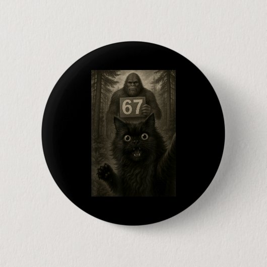 Katzen-Selfie 67 Meme Six Seven Lustiger Bigfoot Button (Vorderseite)