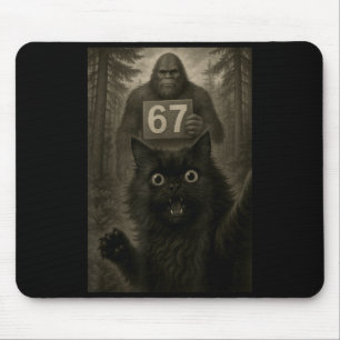 Katzen-Selfie 67 Meme Six Seven Lustiger Bigfoot  Mousepad