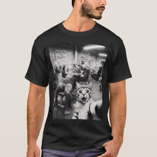 Katzen-Selfie Lustiger Bigfoot-Gym-Bro-Trainings-T T-Shirt