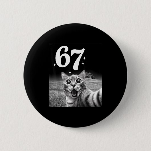 Katzen-Selfie mit 67 Meme Lustige Katzen Grafik fü Button (Vorderseite)