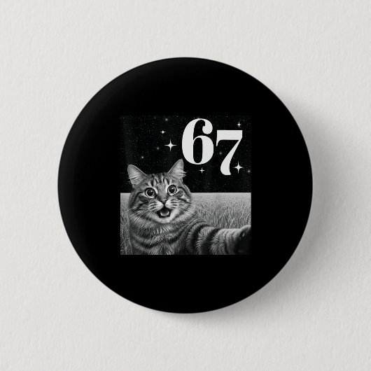 Katzen-Selfie mit 67 Meme lustige Katzen Grafik fü Button (Vorderseite)