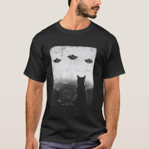 Katzen-Selfie mit Alien-UFO-Liebhaber-Geschenk Lus T-Shirt