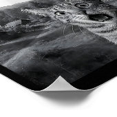 Katzen-Selfie mit Alien-Ufo Lustige Katze Lustiger Poster (Ecke)