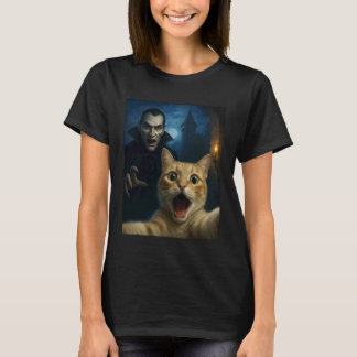 Katzen-Selfie mit einem Vampir Lustige Katze T-Shirt