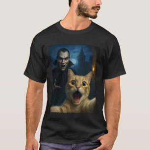 Katzen-Selfie mit einem Vampir Lustige Katze T-Shirt
