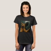 Katzen-Selfie mit T-Rex Dinosaurier Comedy-Tier T-Shirt (Vorne ganz)