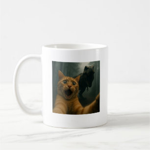 Katzen-Selfie mit T-Rex-Dinosaurier-Komödie-Tier Kaffeetasse