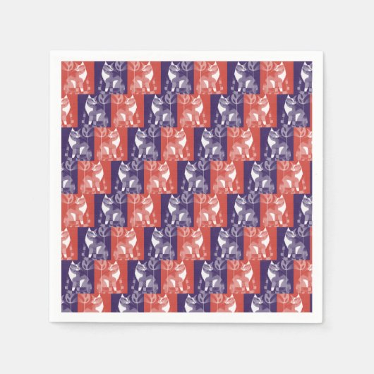 Katzen Serviette (Vorderseite)