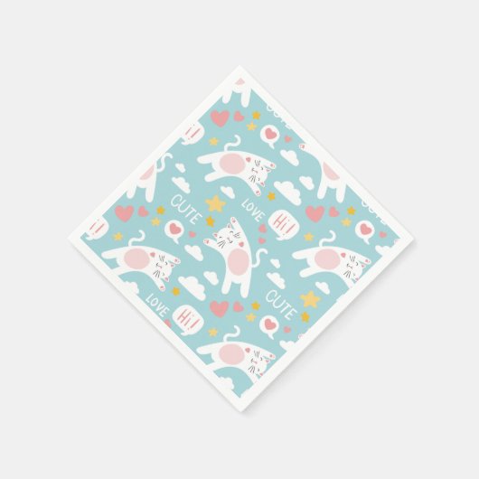 Katzen Serviette (Ecke)