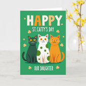 Katzen Shamrocks Tochter Karte (Gelbe Blume)