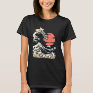 Katzen-Shirt Japanische Katze Kanagawa-Welle Hokus T-Shirt