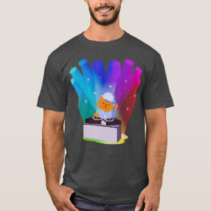 Katzen-Shirt Regenbogen DJ Katze T-Shirt