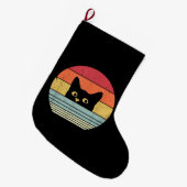 Katzen-Shirt. Retro-Stil Großer Weihnachtsstrumpf (Vorderansicht (hängend))