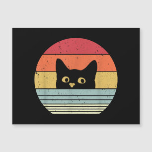 Katzen-Shirt. Retro-Stil Magnetkarte