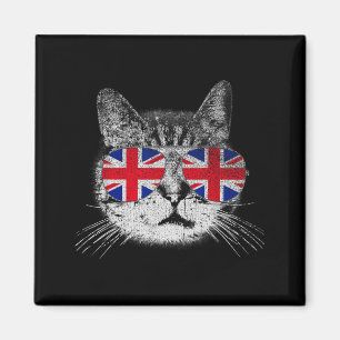 Katzen-Shirt Union Jack Flagge Land Retro England Magnet