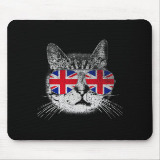 Katzen-Shirt Union Jack Flagge Land Retro England Mousepad