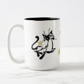 Katzen-siamesische Abgabe Zweifarbige Tasse (Links)