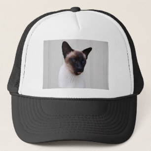 Katzen-siamesisches Porträt Truckerkappe