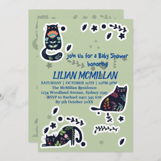 KATZEN SIE MICH, WENN SIE EINE GUTE EINLADUNG KATZ (Vorne/Hinten)