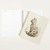 Katzen-Silhouette Floral Boho Wildblume Planer (Anzeige)