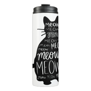 Katzen-Silhouette Miauen Thermosbecher