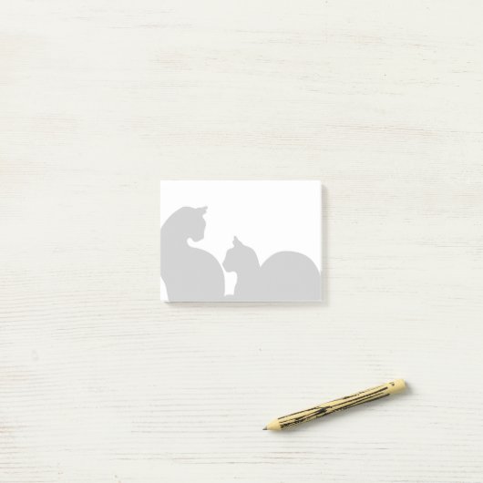Katzen-Silhouette Post-it Klebezettel (Auf Schreibtisch)