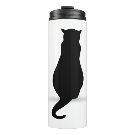Katzen-Silhouette Silhouetten Thermosbecher (Vorderseite)