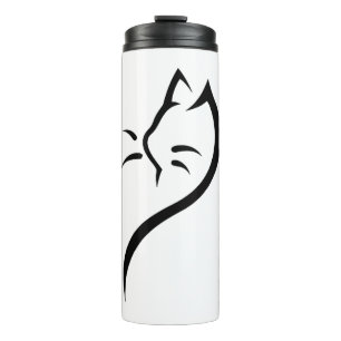 Katzen-Silhouette Umriss Thermosbecher