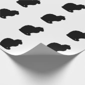 Katzen-Silhouette-Verpackungs-Papier Schwarzweiss Geschenkpapier (Ecke)