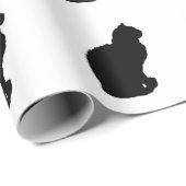 Katzen-Silhouette-Verpackungs-Papier Schwarzweiss Geschenkpapier (Rolleneckpunkt)