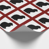 Katzen-Silhouette-Verpackungs-Papierrotgrenzen Geschenkpapier (Ecke)