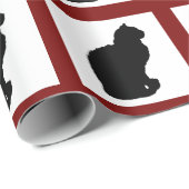 Katzen-Silhouette-Verpackungs-Papierrotgrenzen Geschenkpapier (Rolleneckpunkt)