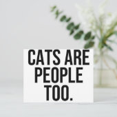 Katzen sind auch Menschen Postkarte (Stehend Vorderseite)