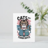 Katzen sind cool als Jungen Postkarte (Stehend Vorderseite)