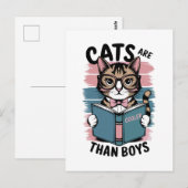 Katzen sind cool als Jungen Postkarte (Vorne/Hinten)