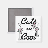 Katzen sind cool Magnet (Vorderseite/Rückseite)