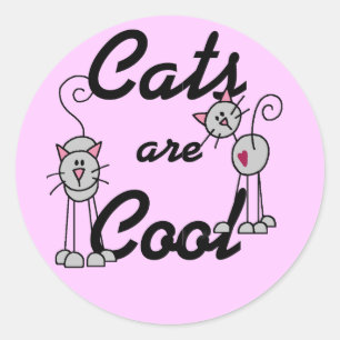 Katzen sind Coole Hemden und Geschenke Runder Aufkleber