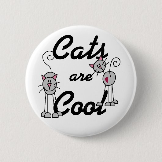 Katzen sind coole T-Shirts und Geschenke Button (Vorderseite)
