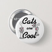 Katzen sind coole T-Shirts und Geschenke Button (Vorne & Hinten)