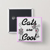 Katzen sind coole T-Shirts und Geschenke Button (Vorne & Hinten)