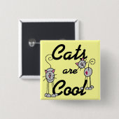 Katzen sind coole T-Shirts und Geschenke Button (Vorne & Hinten)