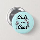 Katzen sind coole T-Shirts und Geschenke Button (Vorne & Hinten)