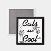 Katzen sind coole T-Shirts und Geschenke Magnet (Vorderseite/Rückseite)