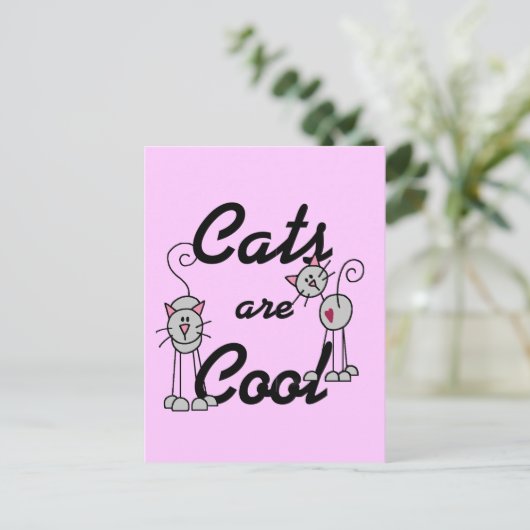 Katzen sind coole T-Shirts und Geschenke Postkarte (Stehend Vorderseite)
