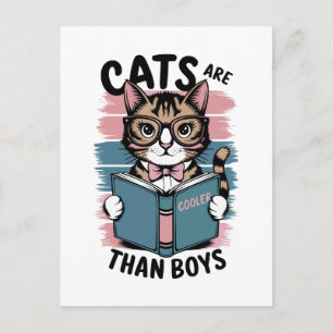 Katzen sind cooler als Jungs Postkarte