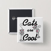Katzen sind cooler Knopf Button (Vorne & Hinten)