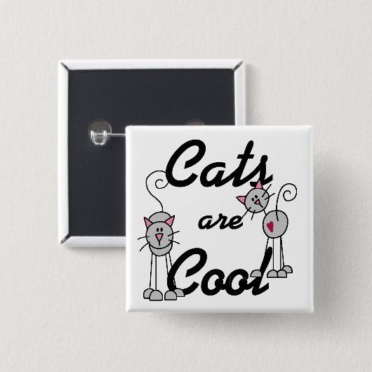 Katzen sind cooler Knopf Button (Vorne & Hinten)