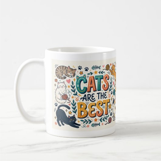 Katzen sind die Besten Kaffeetasse (Links)