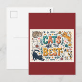 Katzen sind die Besten Postkarte (Vorne/Hinten)