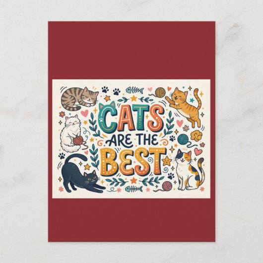 Katzen sind die Besten Postkarte (Vorderseite)